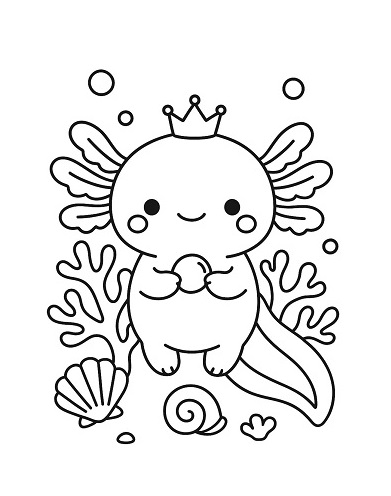 Free Printable Axolotl Coloring Pages