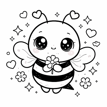 Bee coloring pages